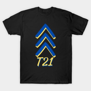 Down Syndrome Chevron Arrow for Trisomy 21 T21 for Down Syndrome Awareness T-Shirt